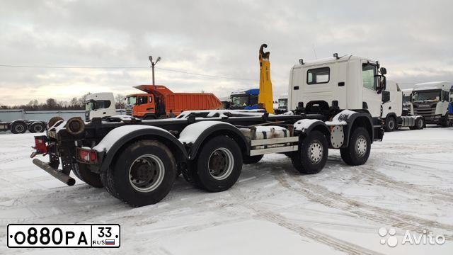 Фото автомобиля SCANIA SERIE P /8X4/, 2014 — госномер М870ВВ67. Цвет: Белый
