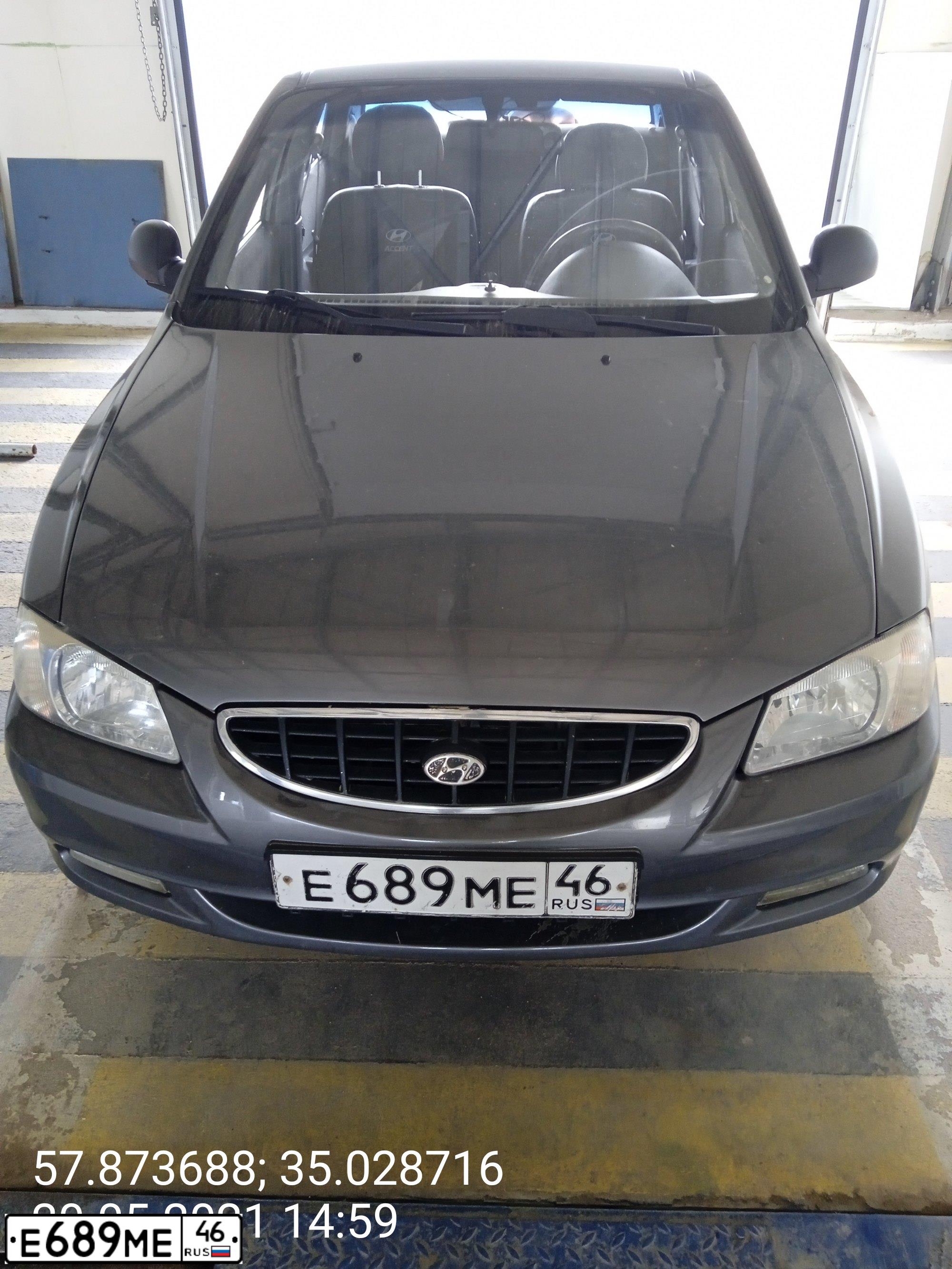 Фото автомобиля HYUNDAI ACCENT, 2006 — госномер М234КВ82. Цвет: СЕРЫЙ