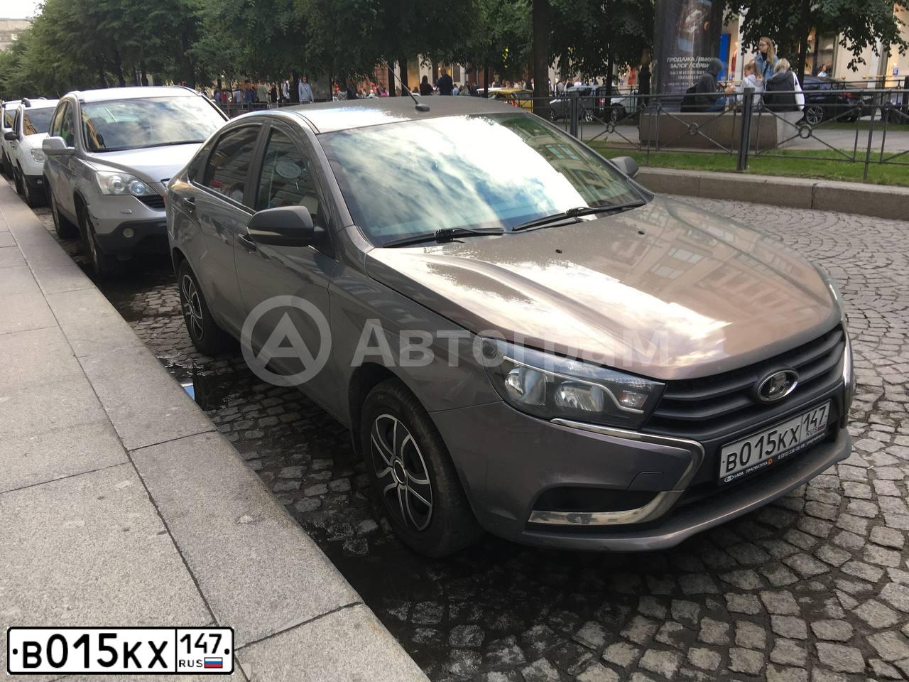 Фото автомобиля LADA VESTA, 2018 — госномер А339КК198. Цвет: СЕРО-ГОЛУБОЙ