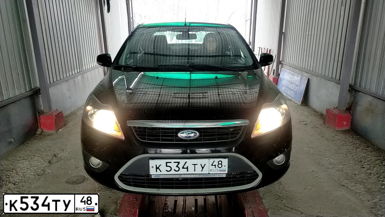 Фото автомобиля FORD FOCUS, 2010 — госномер К534ТУ48. Цвет: ЧЕРНЫЙ