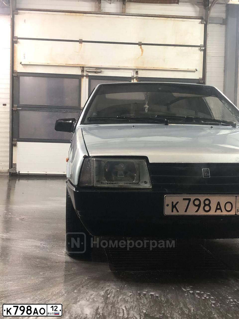 Фото автомобиля LADA 2109 SAMARA, 2002 — госномер К798АО12. Цвет: СЕРЕБРИСТО-ГОЛУБОЙ