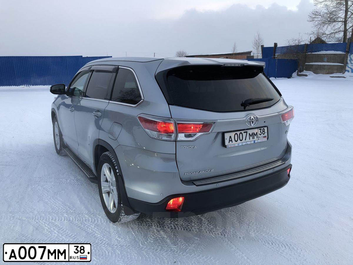 Фото автомобиля TOYOTA HIGHLANDER, 2014 — госномер А007ММ38. Цвет: СЕРЕБРИСТЫЙ