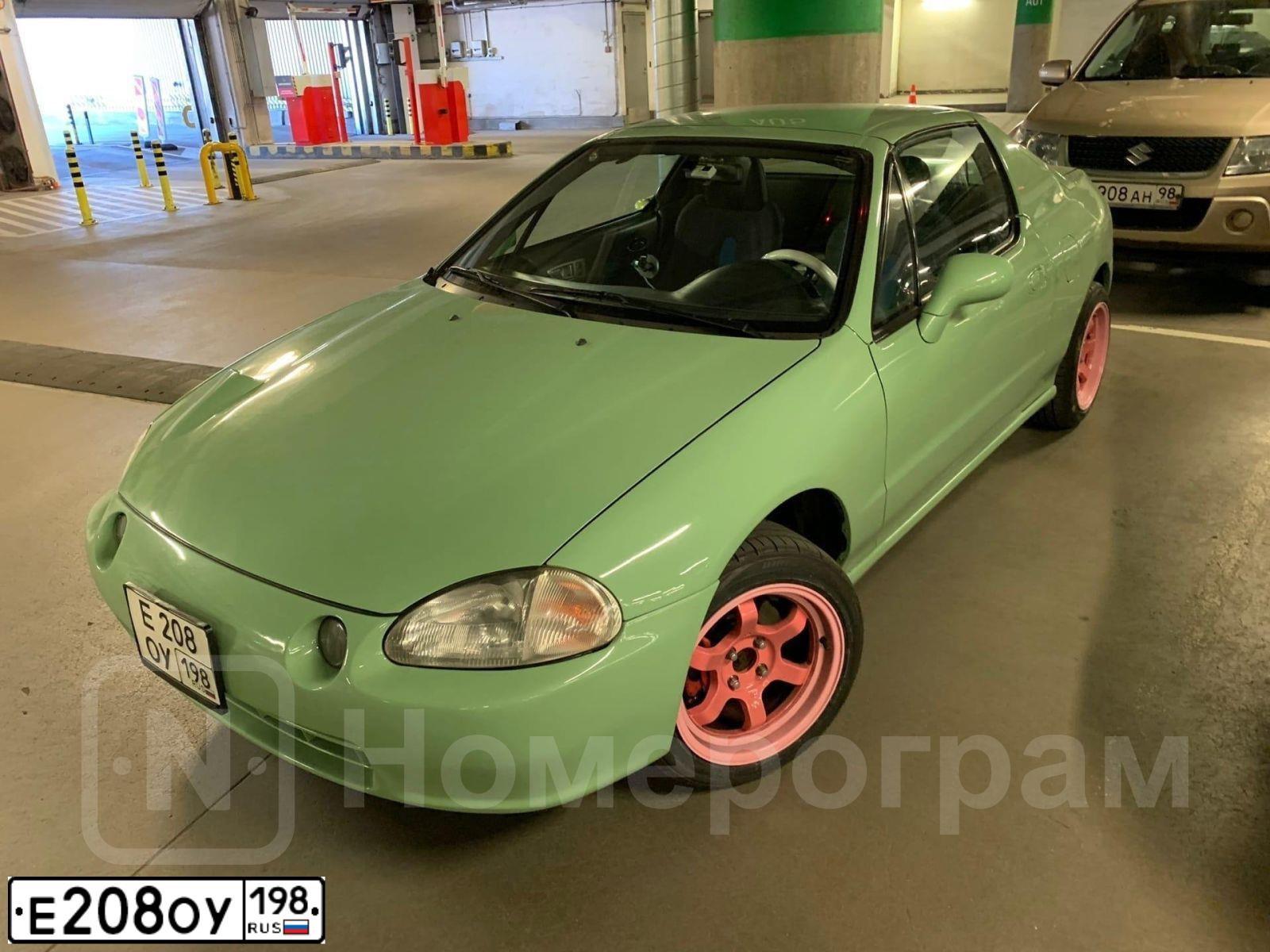 Фото автомобиля HONDA CRX ROADSTER, 1994 — госномер Е208ОУ198. Цвет: ЗЕЛЕНЫЙ
