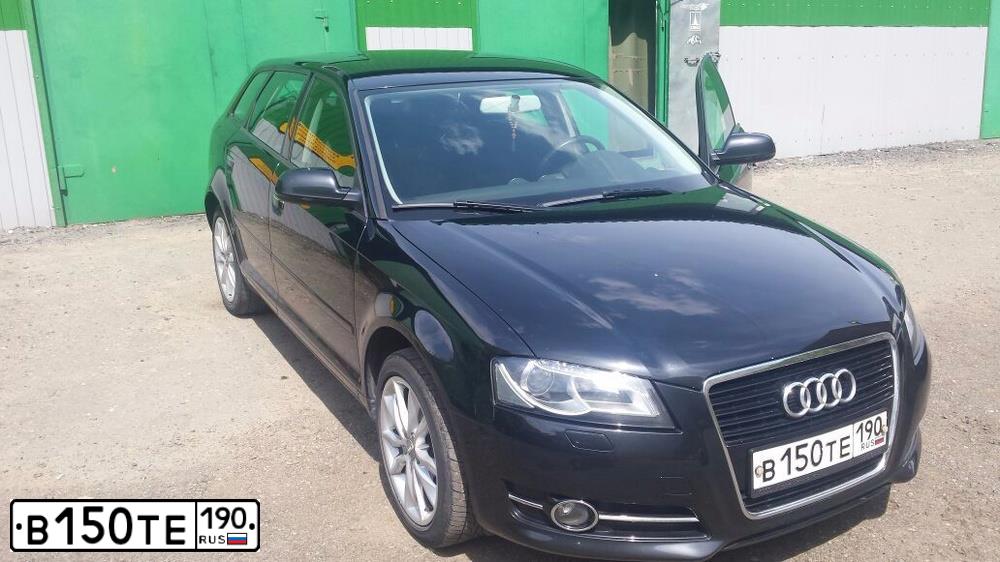 Фото автомобиля AUDI A3, 2012 — госномер В150ТЕ190. Цвет: ЧЕРНЫЙ