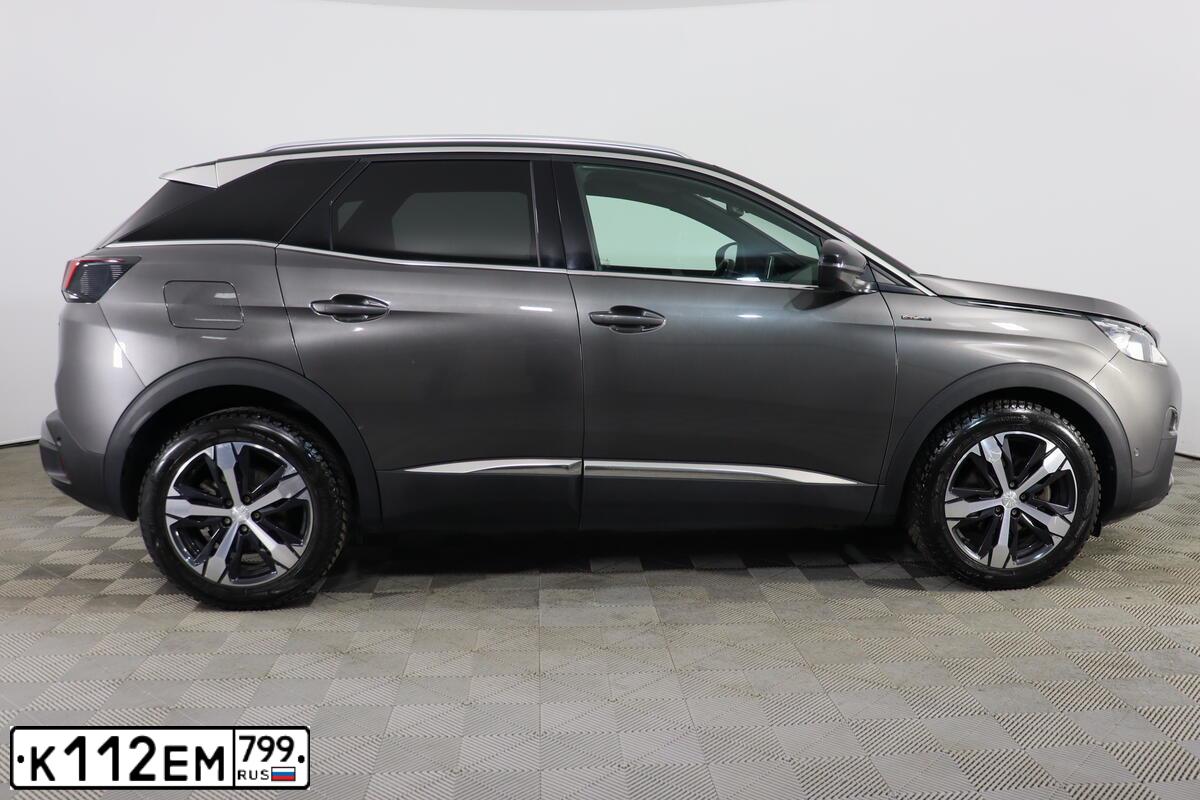Фото автомобиля PEUGEOT 3008, 2017 — госномер М010УА198. Цвет: темно-серый