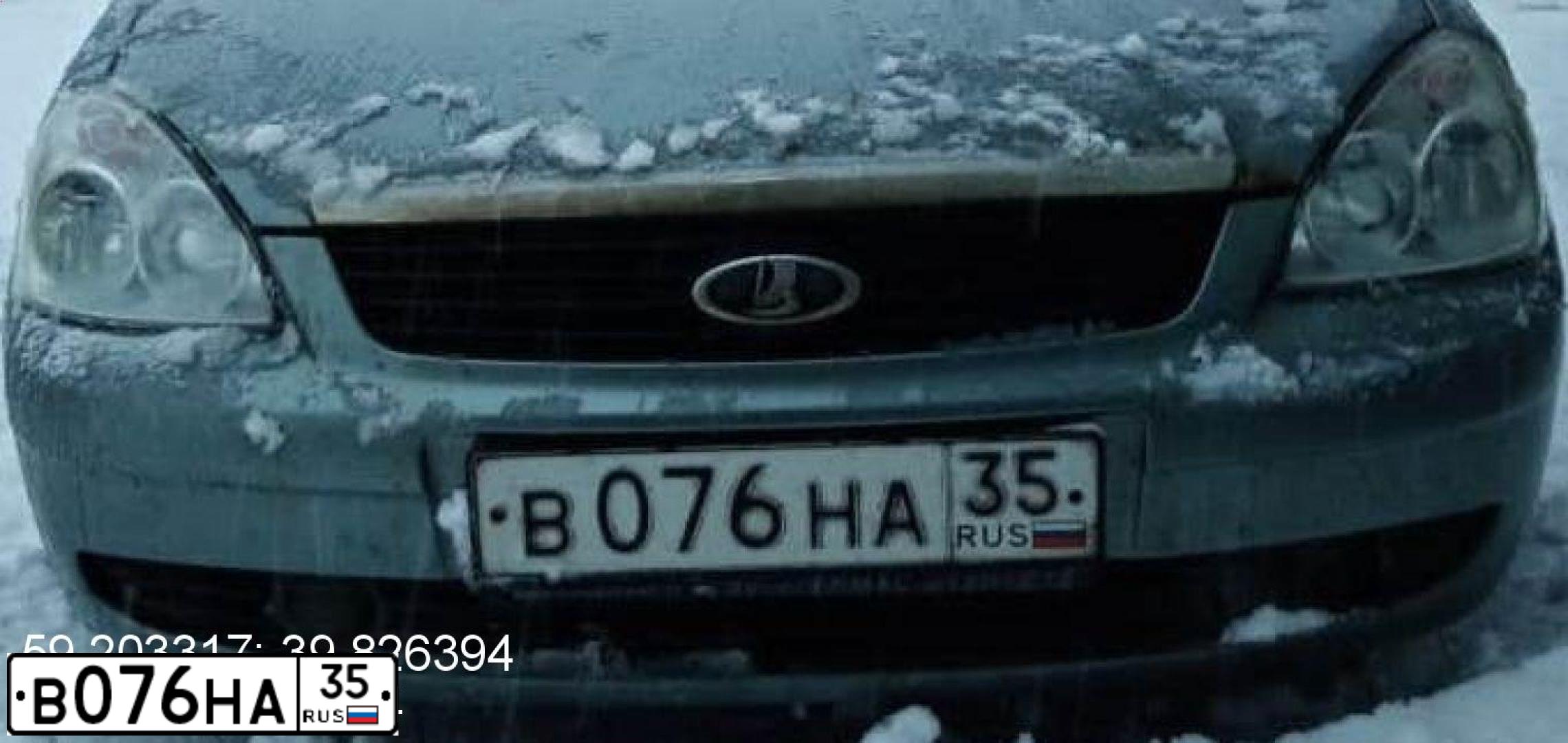Фото автомобиля LADA 2172 PRIORA, 2011 — госномер В076НА35. Цвет: СЕРО-ЗЕЛЕНЫЙ МЕТАЛЛИК