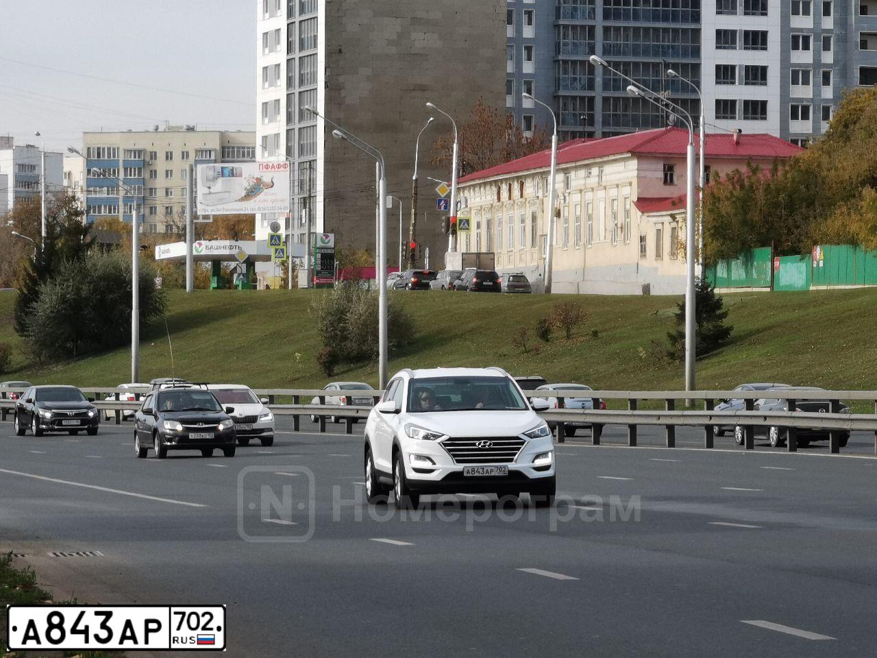 Фото автомобиля HYUNDAI TUCSON, 2019 — госномер А843АР702. Цвет: Белый