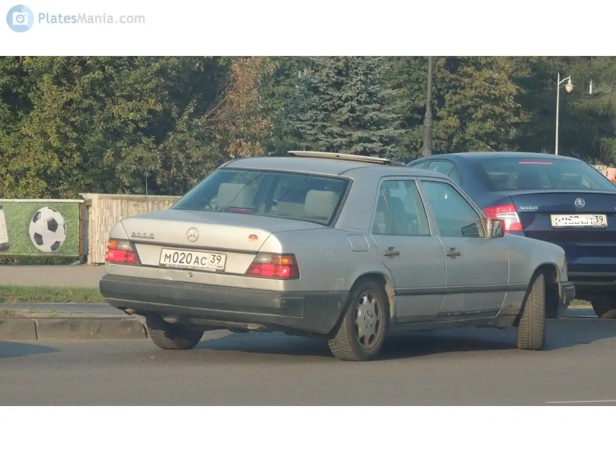 Фото автомобиля MERCEDES E-KLASSE, 1989 — госномер М020АС39. Цвет: СЕРЕБРИСТЫЙ