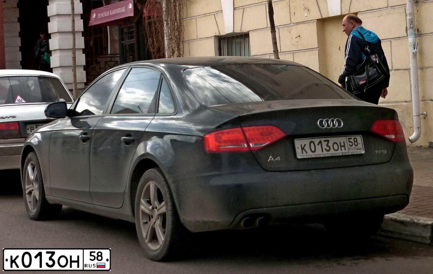 Фото автомобиля AUDI A4, 2011 — госномер Р365РХ58. Цвет: ЧЕРНЫЙ