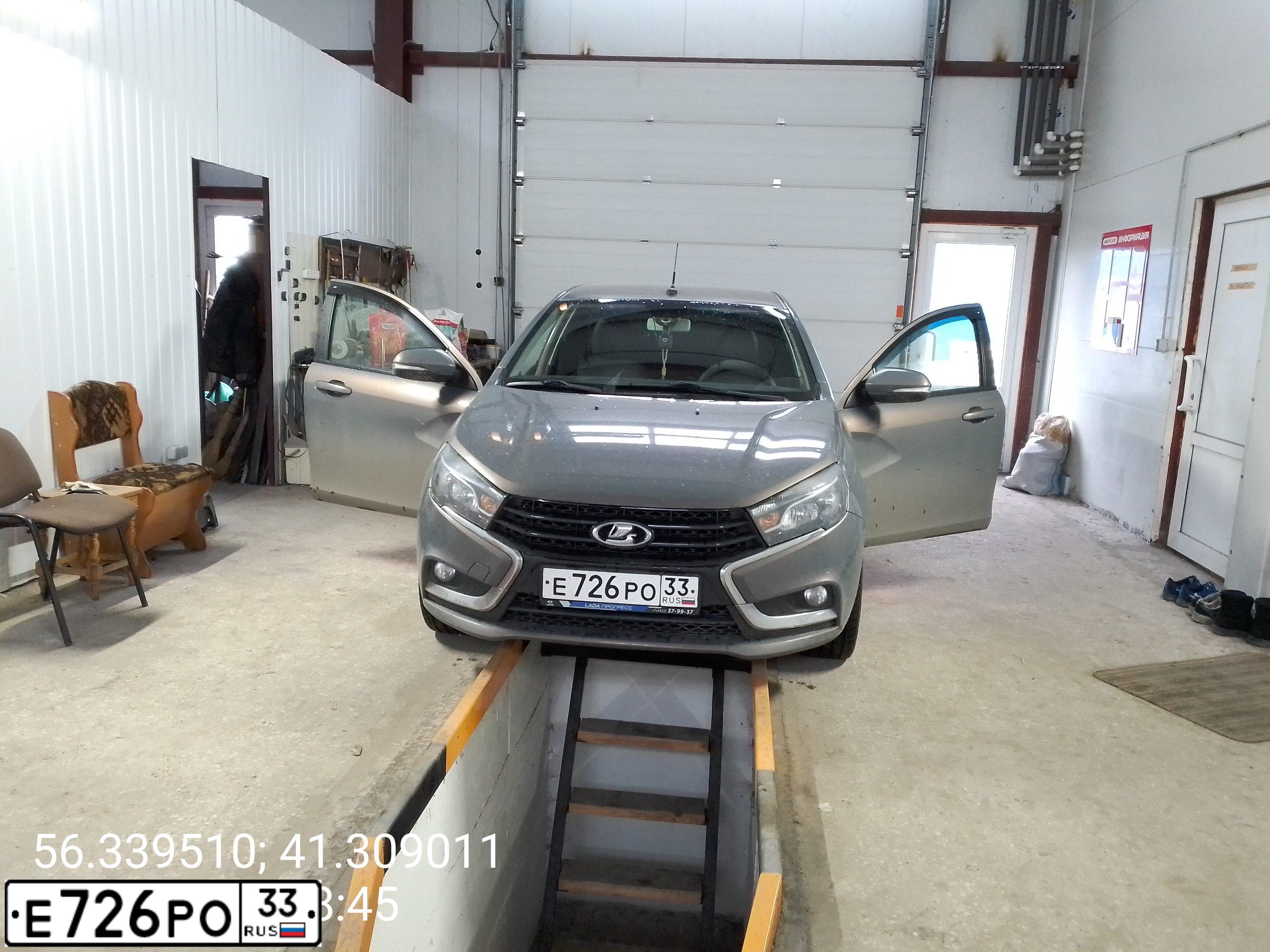 Фото автомобиля LADA VESTA, 2016 — госномер Е726РО33. Цвет: СЕРО-ГОЛУБОЙ