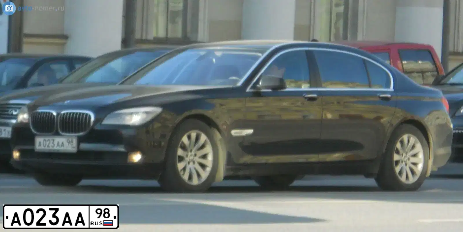 Фото автомобиля BMW SERIE 7, 2009 — госномер А023АА98. Цвет: ЧЕРНЫЙ