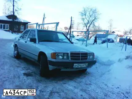 Фото автомобиля MERCEDES-BENZ МЕРСЕДЕСБЕНЦ190, 1984 — госномер А434СР152. Цвет: СВЕТЛО-СЕРЫЙ