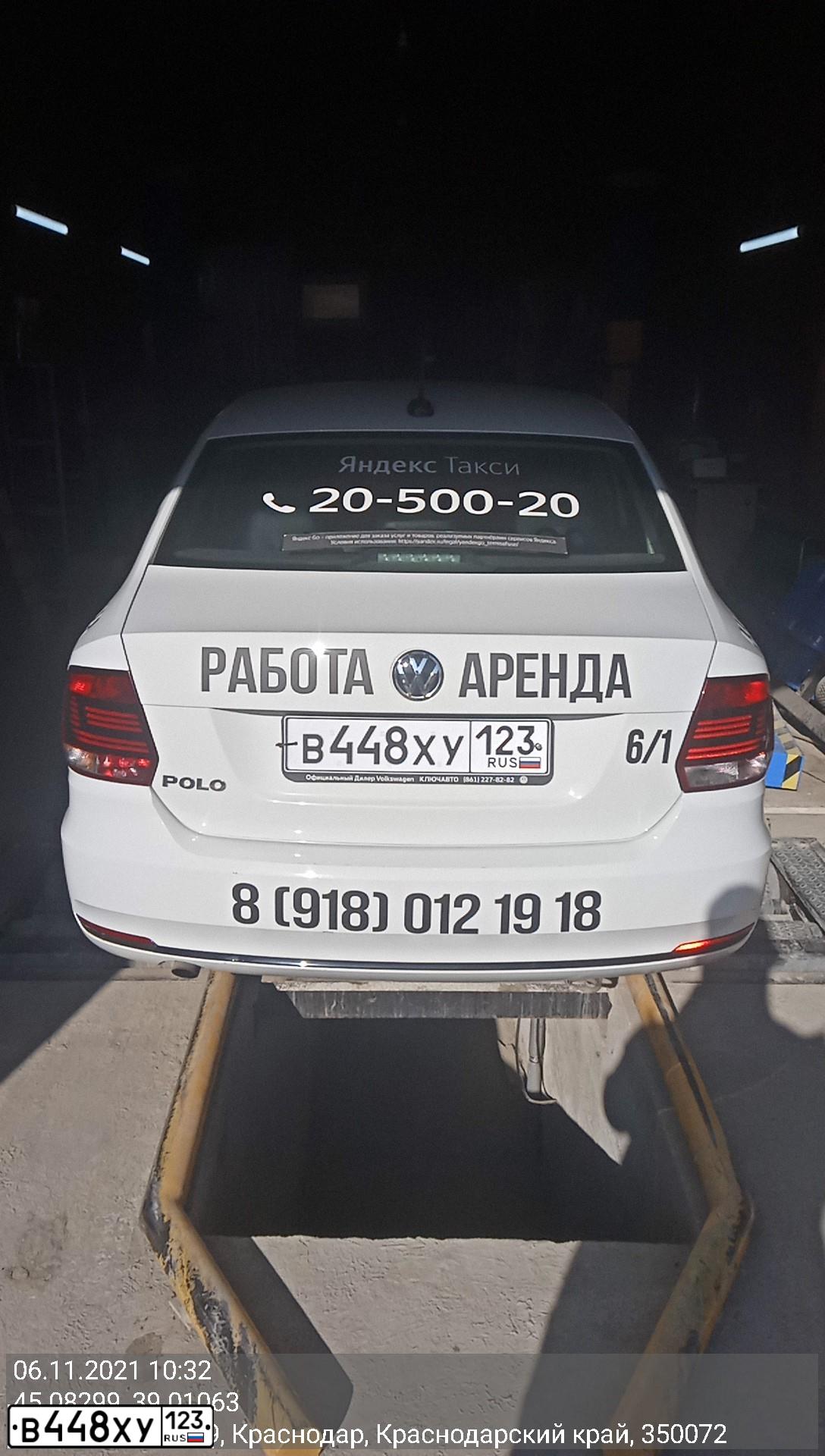 Фото автомобиля VOLKSWAGEN POLO, 2019 — госномер Х598РС193. Цвет: Белый