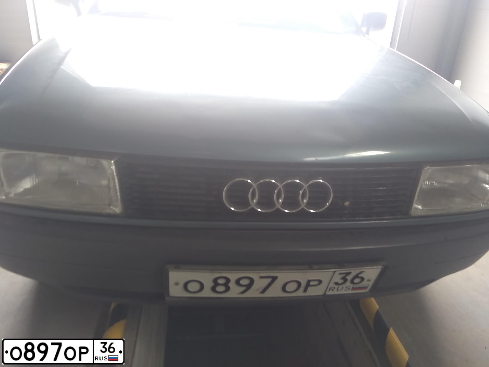 Фото автомобиля AUDI 80, 1991 — госномер О897ОР36. Цвет: ГОЛУБОЙ