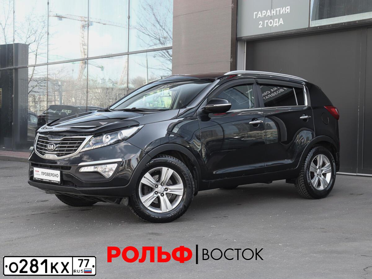 Фото автомобиля KIA SPORTAGE, 2013 — госномер О281КХ77. Цвет: ЧЕРНЫЙ