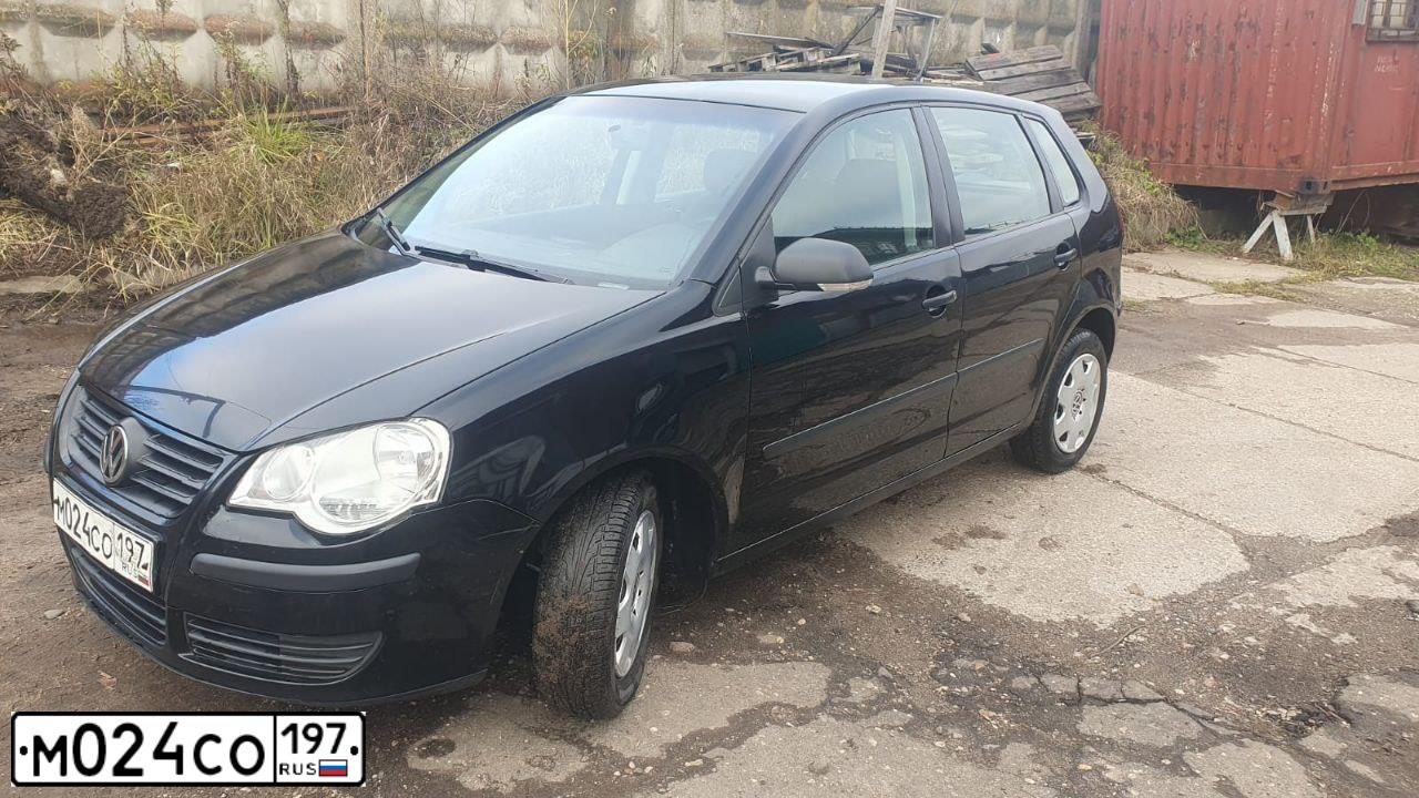 Фото автомобиля VOLKSWAGEN POLO, 2008 — госномер М024СО197. Цвет: ЧЕРНЫЙ
