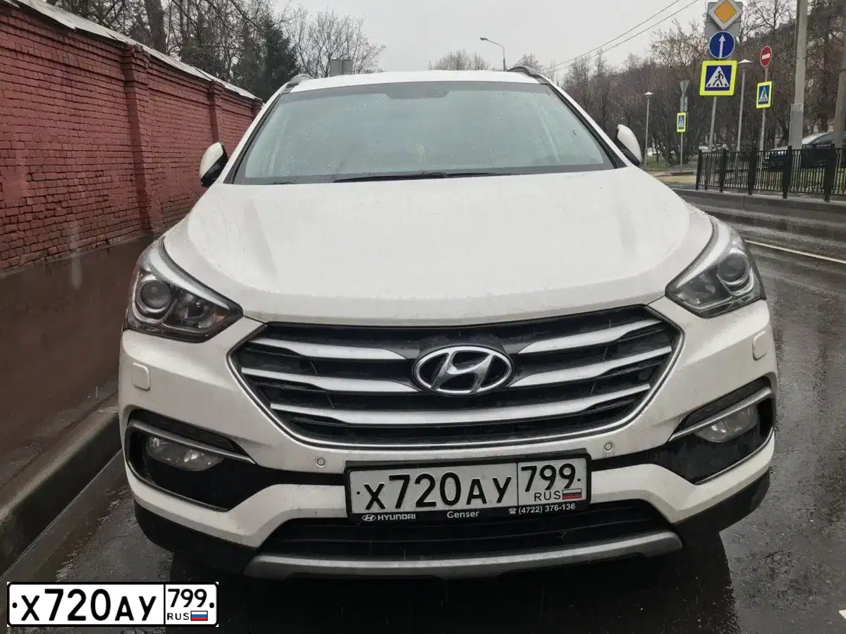 Фото автомобиля HYUNDAI SANTA FE, 2015 — госномер М750ОВ82. Цвет: Белый