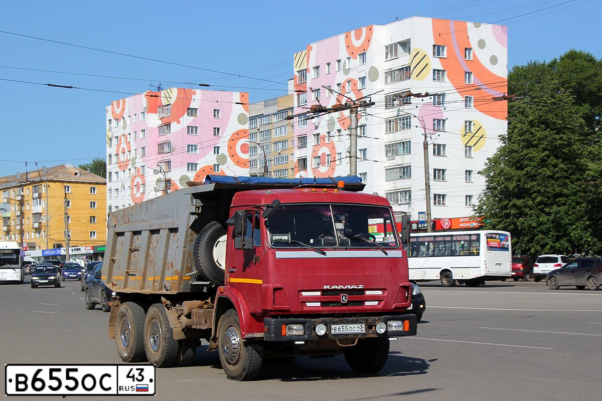 Фото автомобиля KAMAZ Z 65115 6X4, 2001 — госномер В655ОС43. Цвет: ВИШНЕВЫЙ