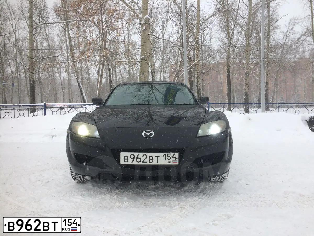Фото автомобиля MAZDA RX-8, 2003 — госномер М189РУ154. Цвет: Черный