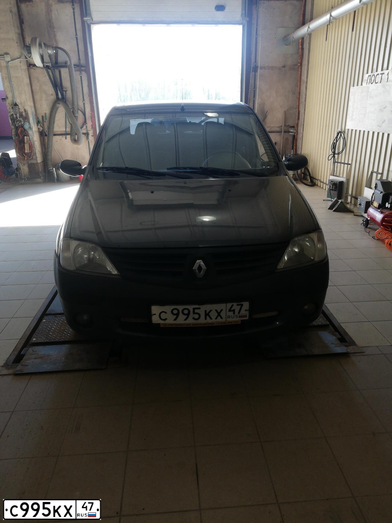 Фото автомобиля RENAULT LOGAN, 2007 — госномер С995КХ47. Цвет: ТЕМНО-СЕРЫЙ