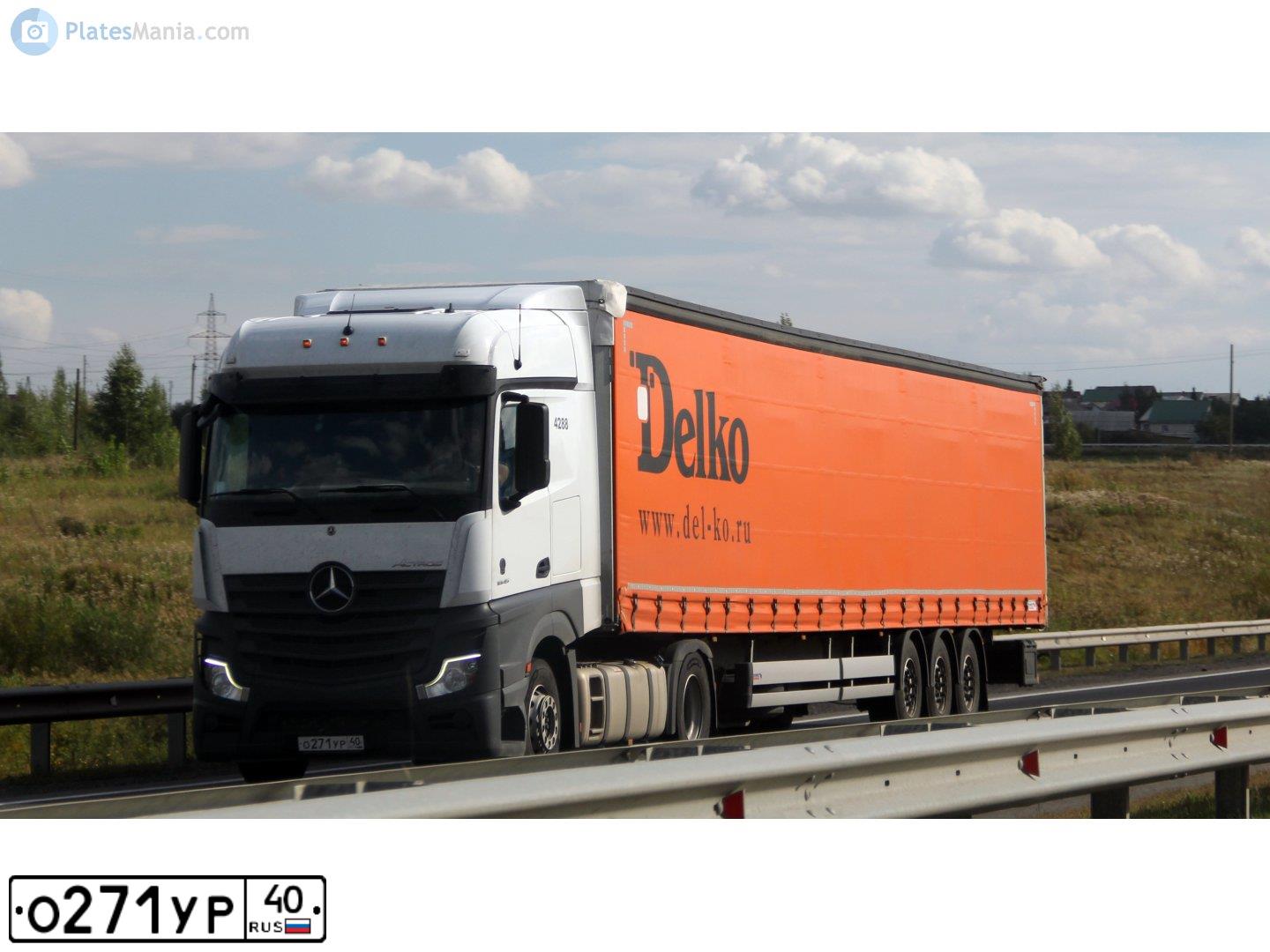 Фото автомобиля MERCEDES ACTROS, 2020 — госномер О271УР40. Цвет: БЕЛЫЙ