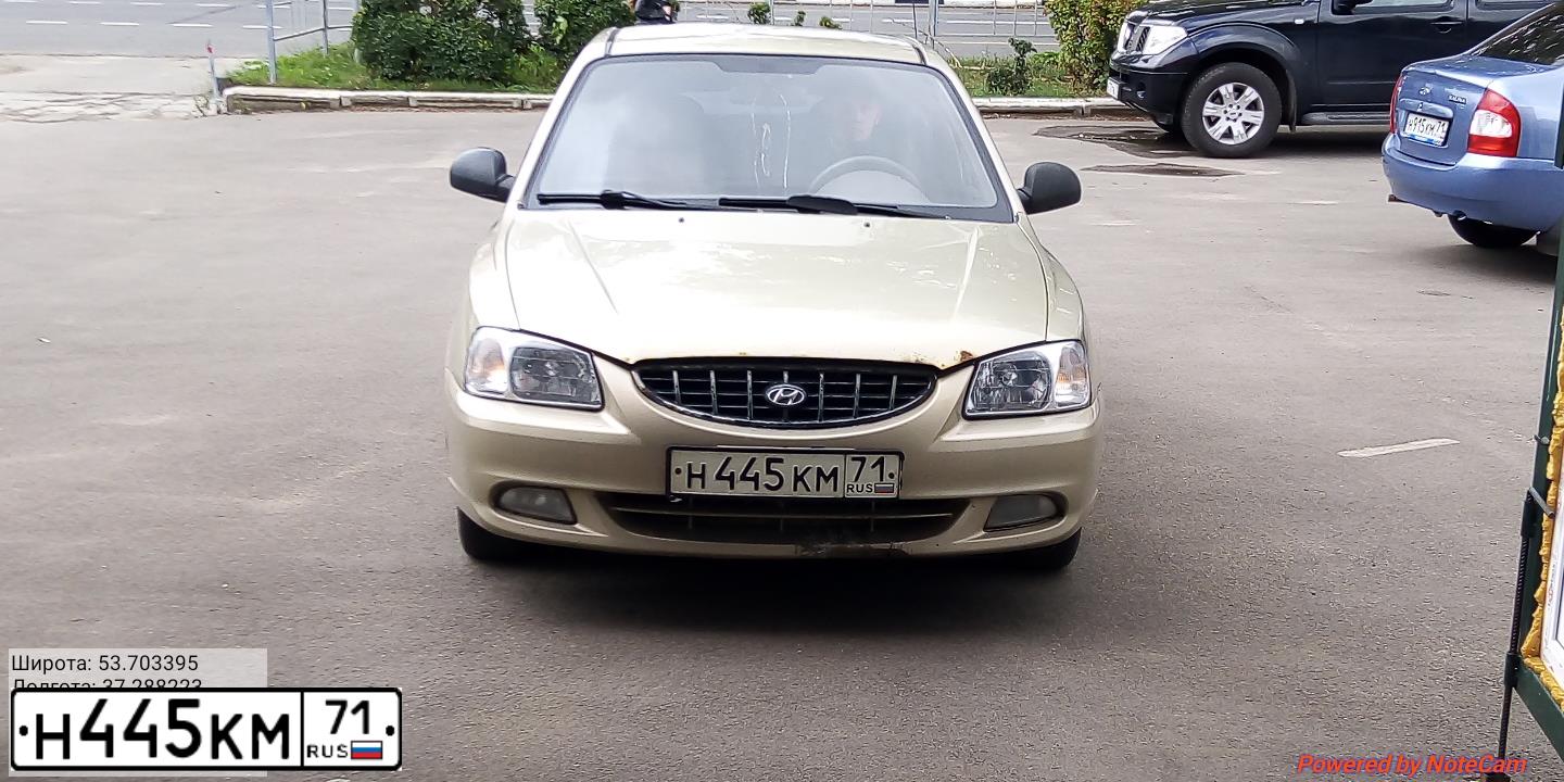Фото автомобиля TAGAZ ACCENT, 2006 — госномер Н445КМ71. Цвет: БЕЖЕВЫЙ