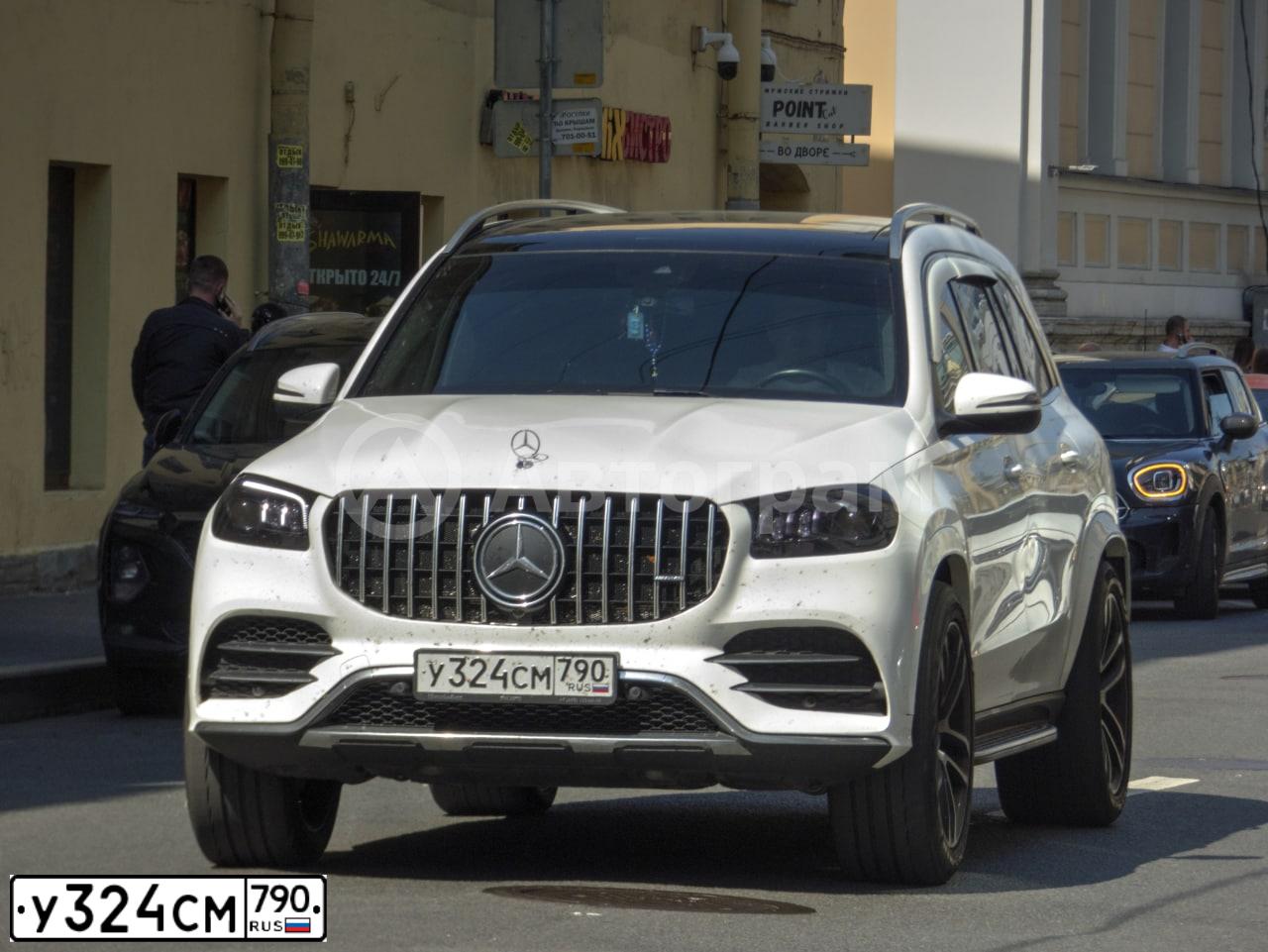 Фото автомобиля MERCEDES GLS-KLASSE, 2020 — госномер А100ТО797. Цвет: Белый