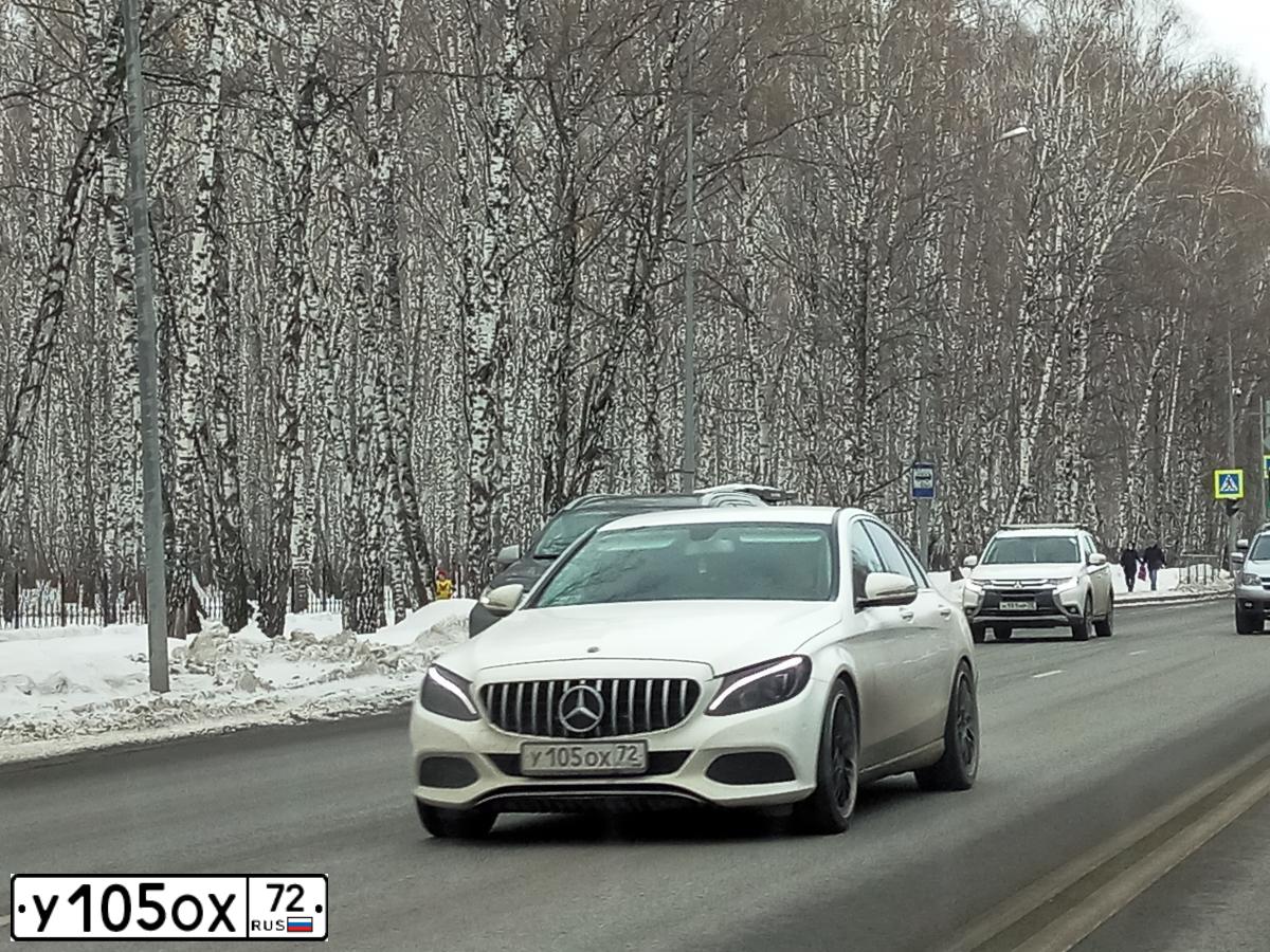 Фото автомобиля MERCEDES C-KLASSE, 2016 — госномер У105ОХ72. Цвет: Белый