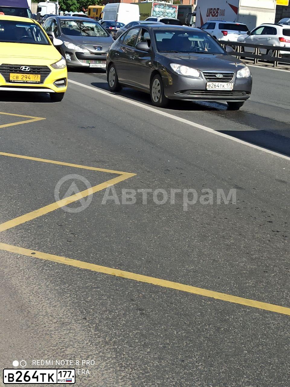 Фото автомобиля HYUNDAI ELANTRA, 2007 — госномер В264ТК177. Цвет: СЕРЫЙ