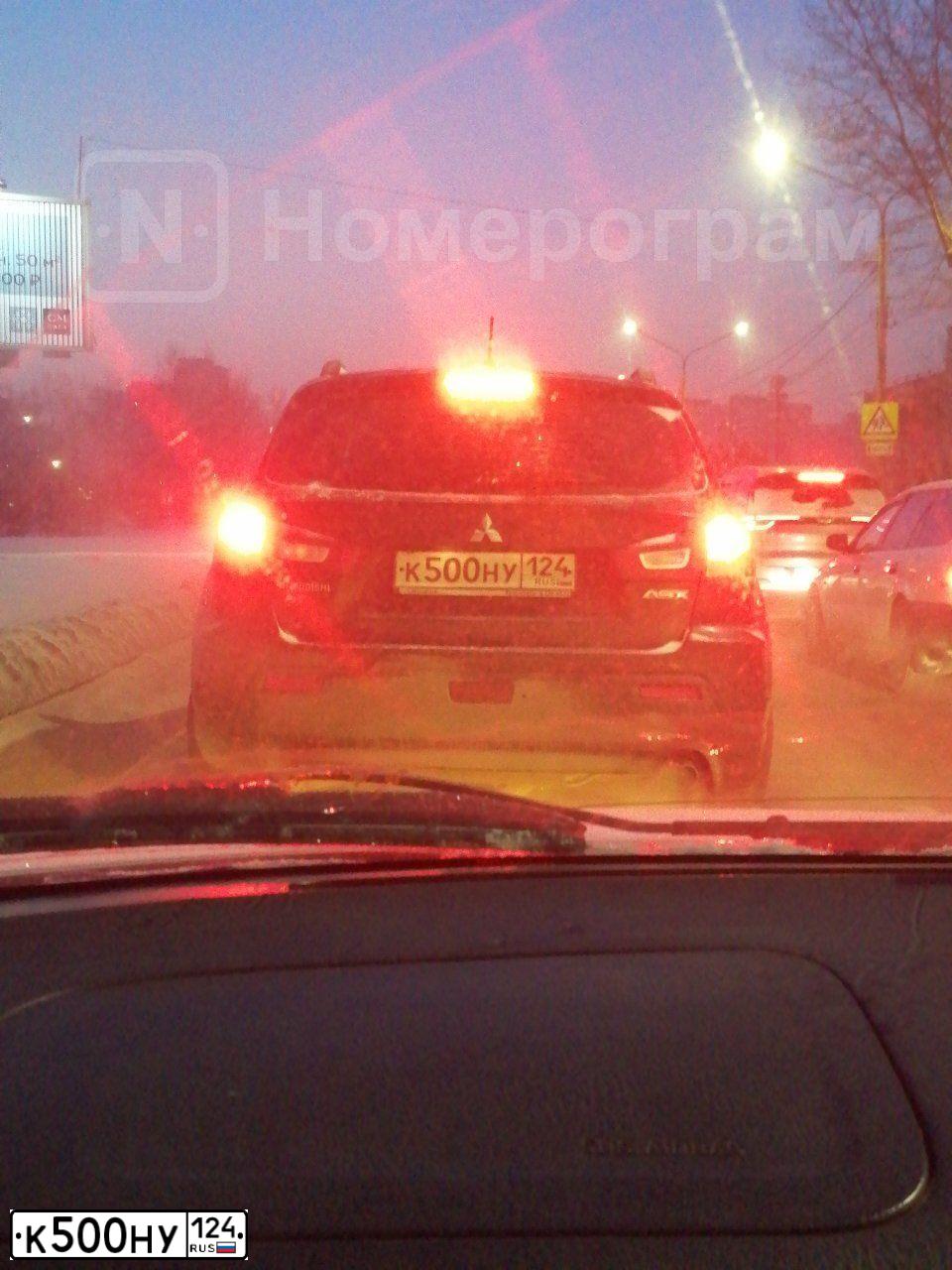 Фото автомобиля MITSUBISHI ASX, 2012 — госномер К500НУ124. Цвет: ЧЕРНЫЙ