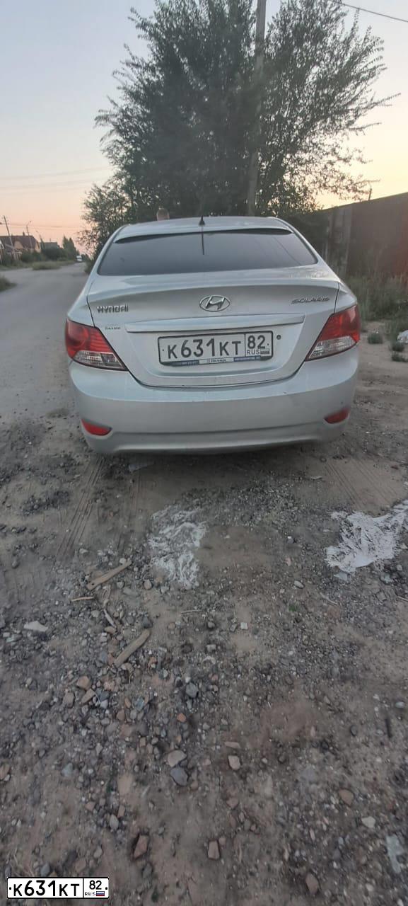 Фото автомобиля HYUNDAI SOLARIS, 2013 — госномер К631КТ82. Цвет: СЕРЕБРИСТЫЙ