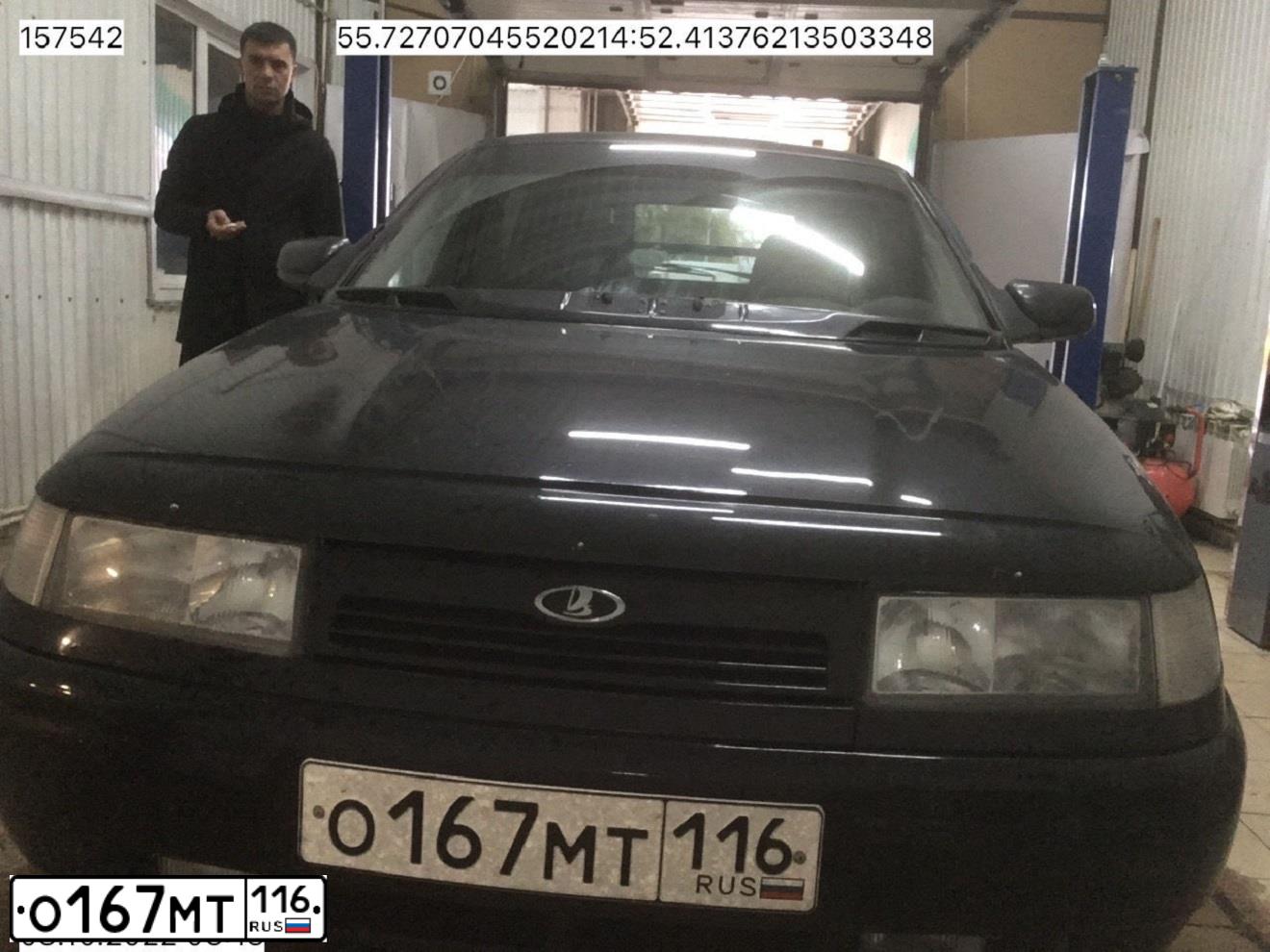 Фото автомобиля LADA 2112, 2007 — госномер О167МТ116. Цвет: Сине-Черный