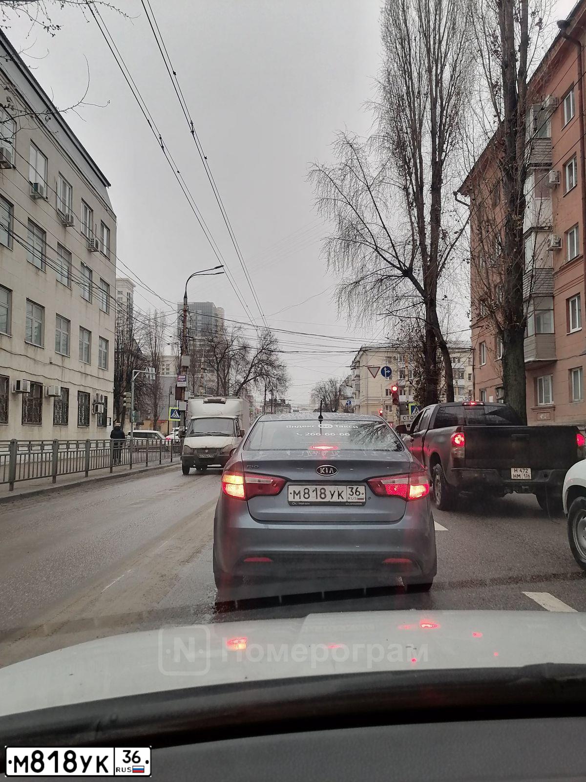 Фото автомобиля KIA RIO, 2012 — госномер М818УК36. Цвет: ГОЛУБОЙ