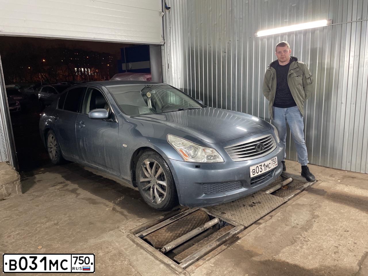 Фото автомобиля INFINITI G35, 2007 — госномер В031МС750. Цвет: СИНИЙ