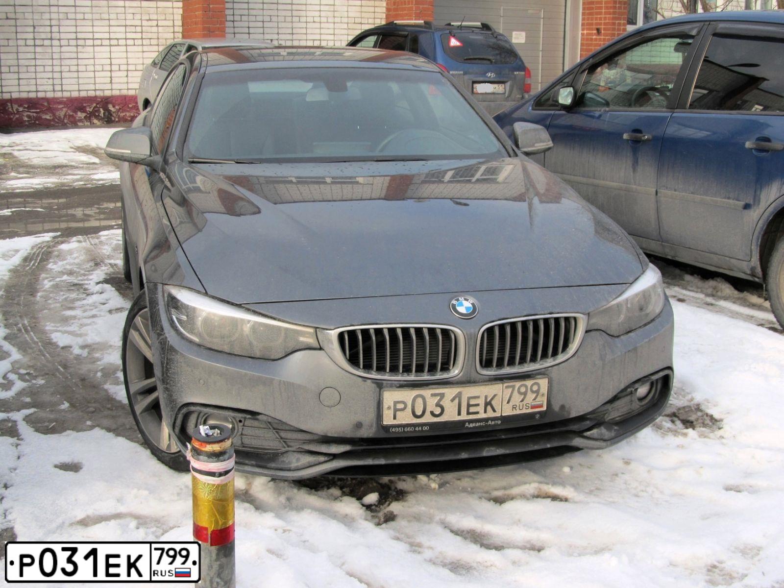 Фото автомобиля BMW SERIE 4, 2017 — госномер Р031ЕК799. Цвет: СЕРЫЙ