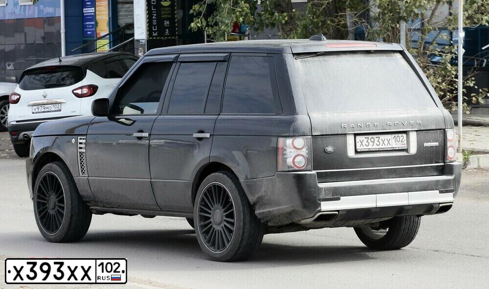Фото автомобиля LAND ROVER RANGE ROVER, 2008 — госномер О982АЕ702. Цвет: ЧЕРНЫЙ