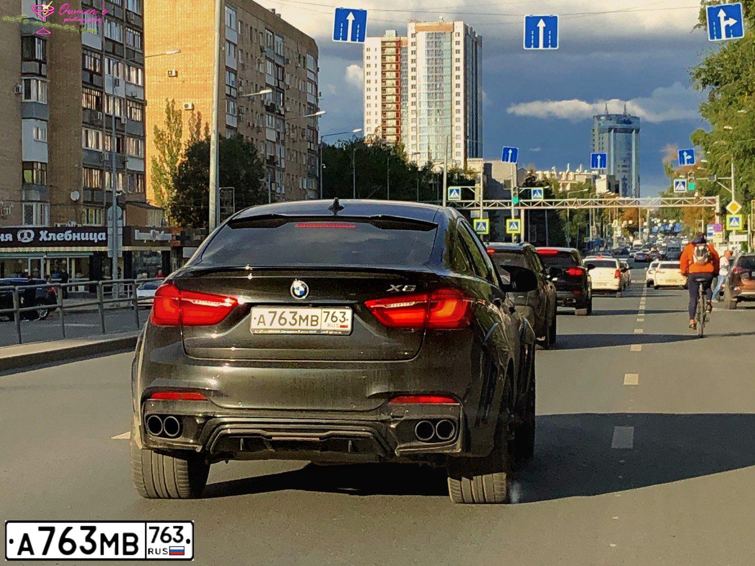Фото автомобиля BMW X6, 2018 — госномер А763МВ763. Цвет: ЧЕРНЫЙ
