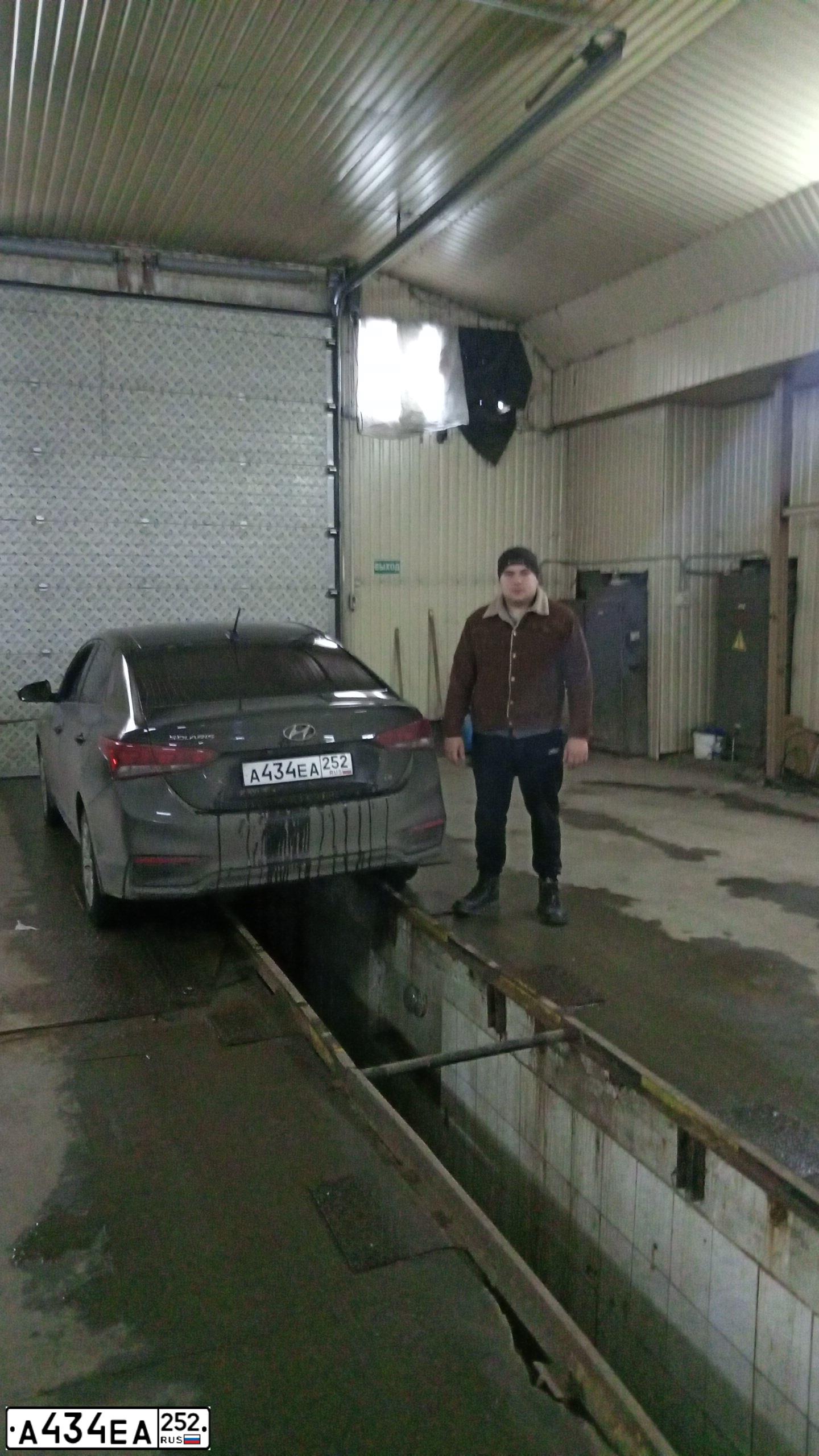 Фото автомобиля HYUNDAI SOLARIS, 2019 — госномер А434ЕА252. Цвет: ЧЕРНЫЙ