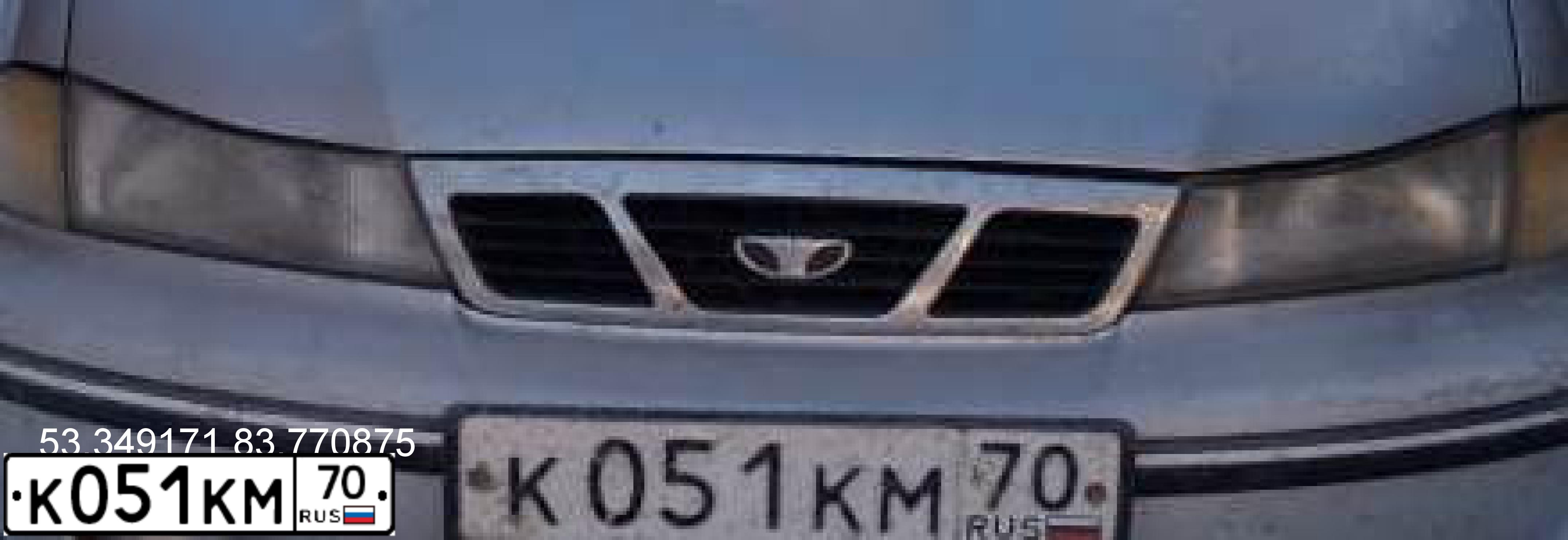 Фото автомобиля DAEWOO NEXIA, 2005 — госномер К051КМ70. Цвет: СЕРЕБРИСТЫЙ