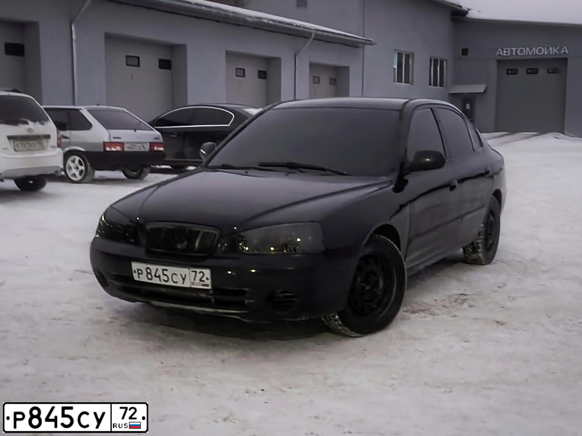 Фото автомобиля HYUNDAI ELANTRA, 2002 — госномер Р845СУ72. Цвет: ЧЕРНЫЙ