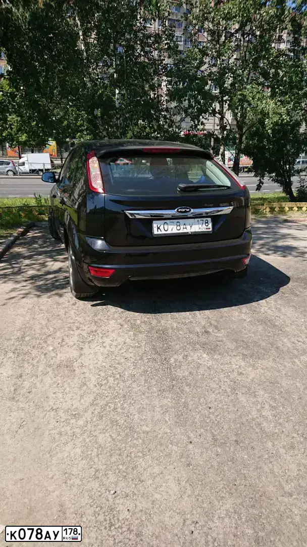 Фото автомобиля FORD FOCUS, 2008 — госномер Т058РР198. Цвет: ЧЕРНЫЙ