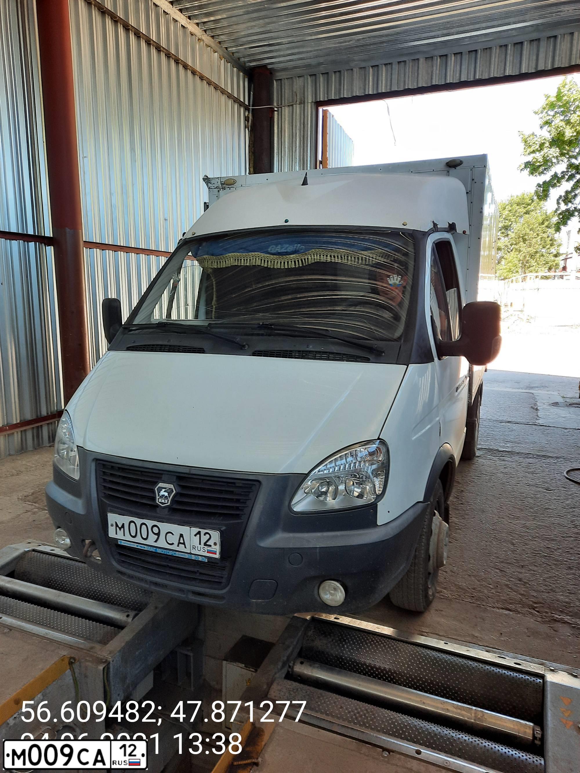 Фото автомобиля GAZ 3302 EL, 2015 — госномер М009СА12. Цвет: Белый
