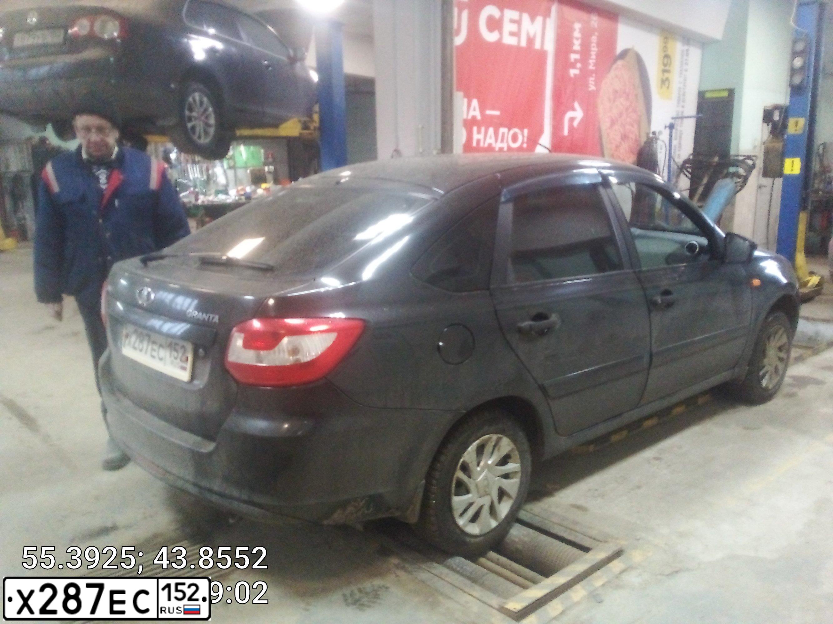 Фото автомобиля LADA 2191 GRANTA, 2015 — госномер Х287ЕС152. Цвет: ЧЕРНЫЙ