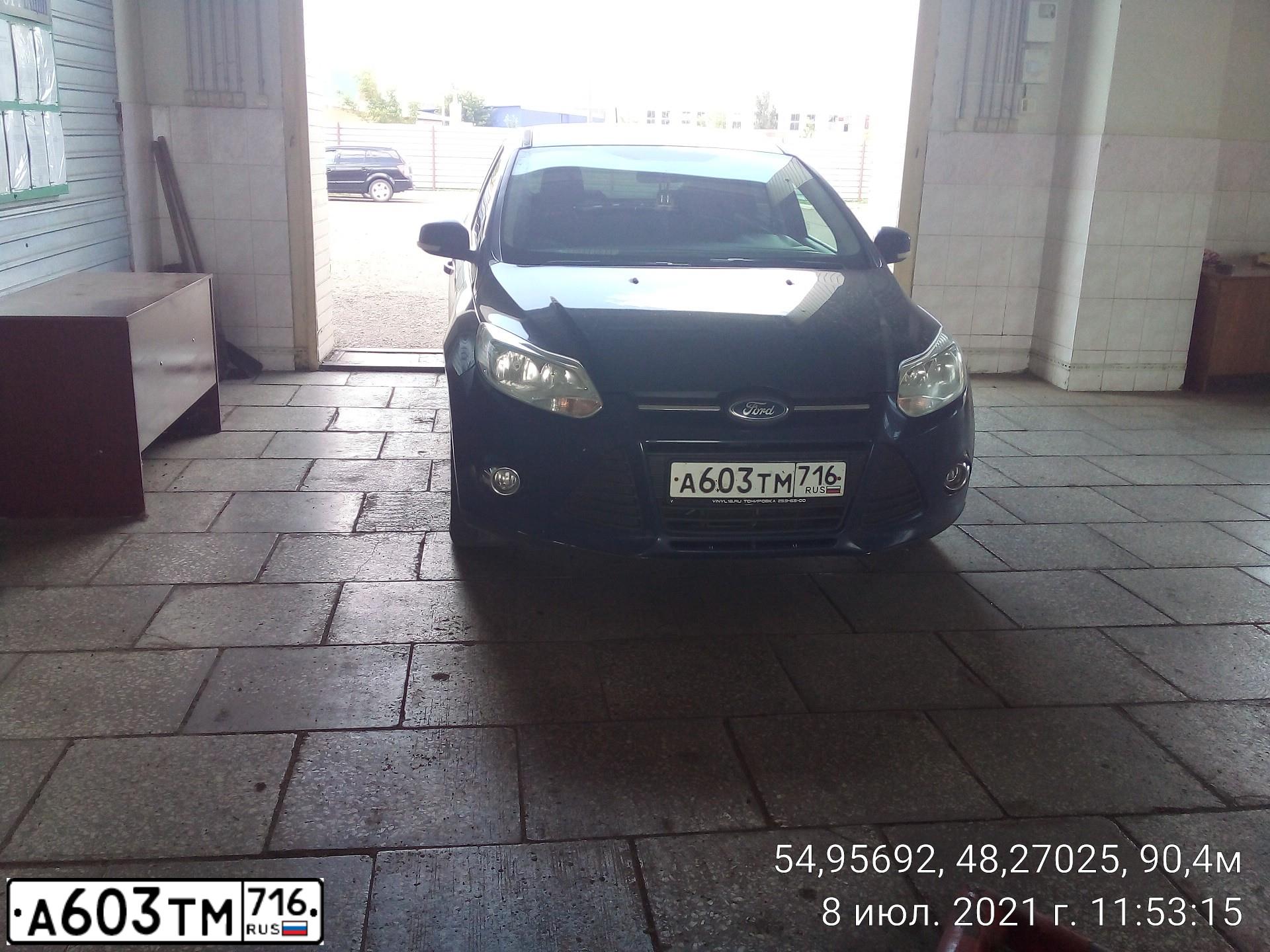 Фото автомобиля FORD FOCUS, 2013 — госномер А603ТМ716. Цвет: Темно-синий