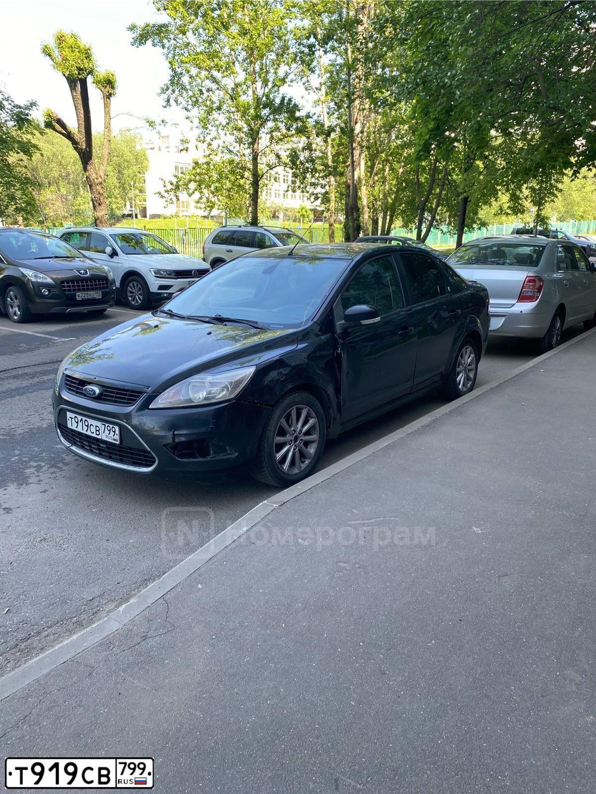 Фото автомобиля FORD FOCUS, 2008 — госномер Т919СВ799. Цвет: ЧЕРНЫЙ