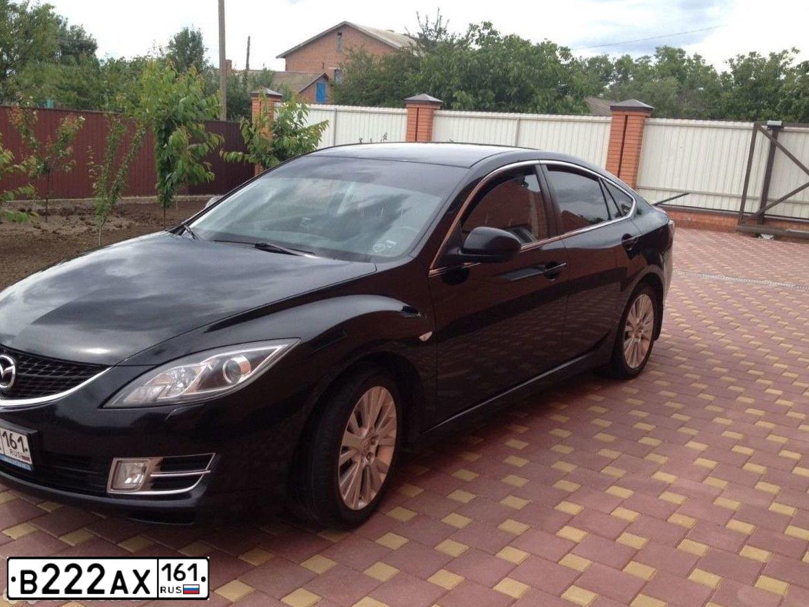Фото автомобиля MAZDA 6, 2008 — госномер В222АХ161. Цвет: ЧЕРНЫЙ