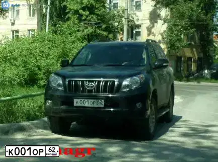 Фото автомобиля TOYOTA LANDCRUISER, 2010 — госномер К001ОР62. Цвет: ЧЕРНЫЙ
