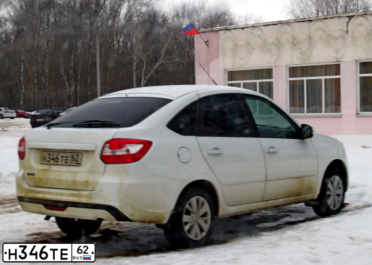 Фото автомобиля LADA 2191 GRANTA, 2019 — госномер Н346ТЕ62. Цвет: БЕЛЫЙ