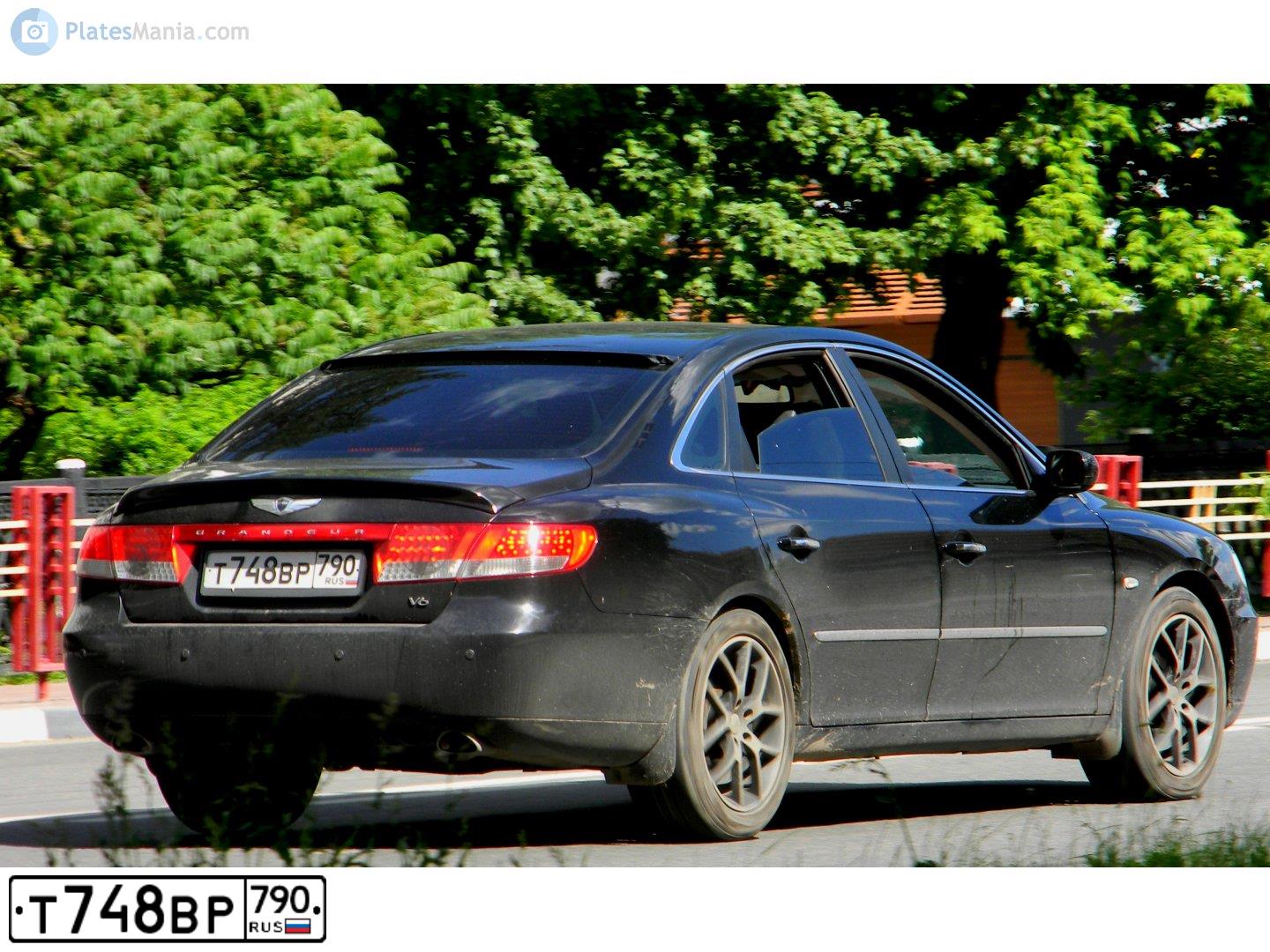 Фото автомобиля HYUNDAI GRANDEUR, 2007 — госномер Т748ВР790. Цвет: ЧЕРНЫЙ