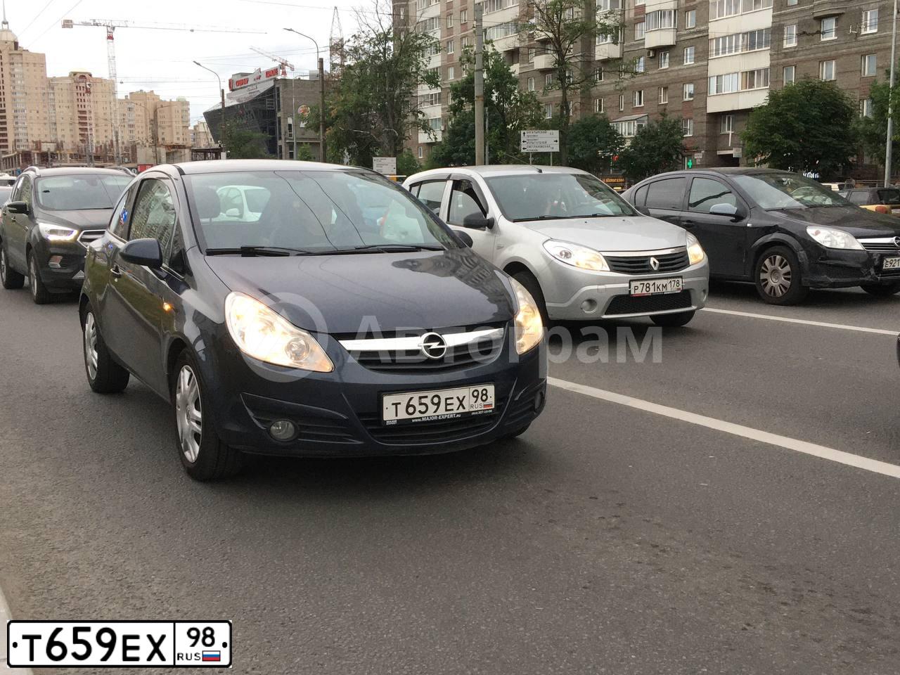 Фото автомобиля OPEL CORSA, 2008 — госномер Т659ЕХ98. Цвет: ТЕМНО-СЕРЫЙ